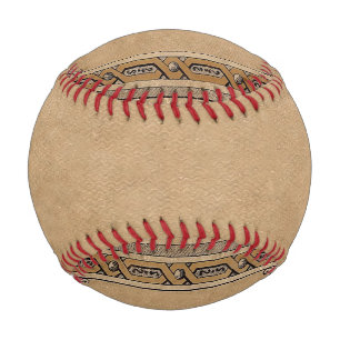 Fallendes altes Sepia-Knüpfarbeit-Papier Baseball