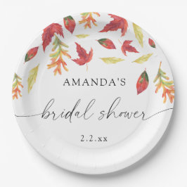Fallendes Blätter Brautparty Pappteller