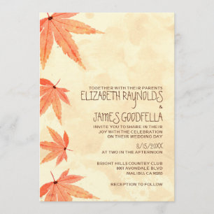 Fallendes Blätter, das Einladungen Wedding ist