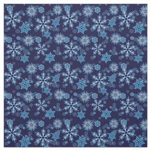 Fallendes blaues Schneeflocke-Muster Stoff