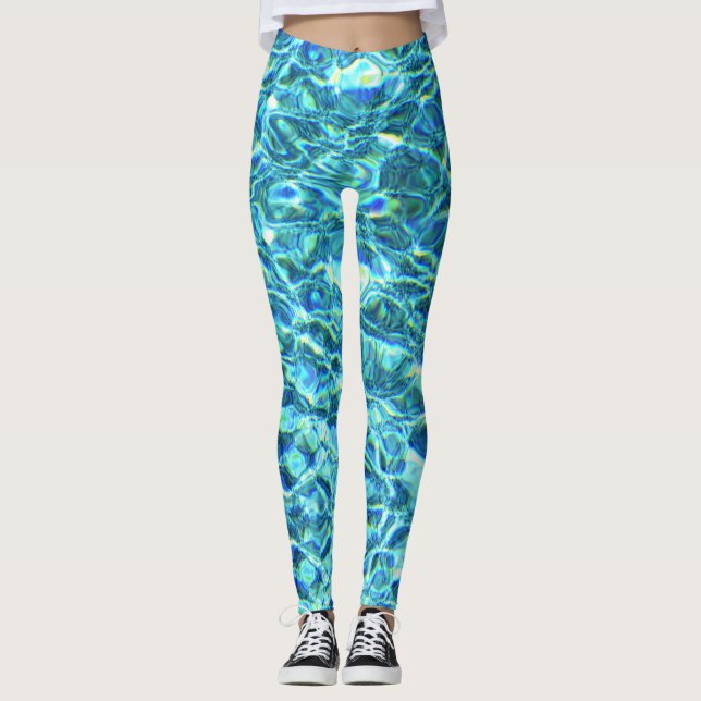 Fallendes schimmerndes Wasser Leggings (Vorderseite)