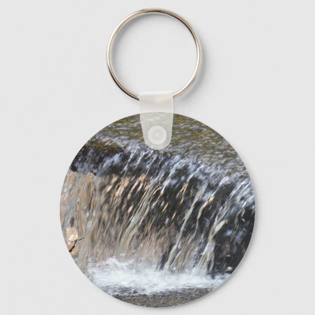 Fallendes Wasser, cooler, grauer und weißer Fluss Schlüsselanhänger (Vorderseite)