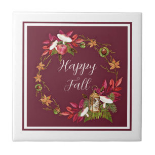 Fallernte Natur mit anpassbarem Text Fliese