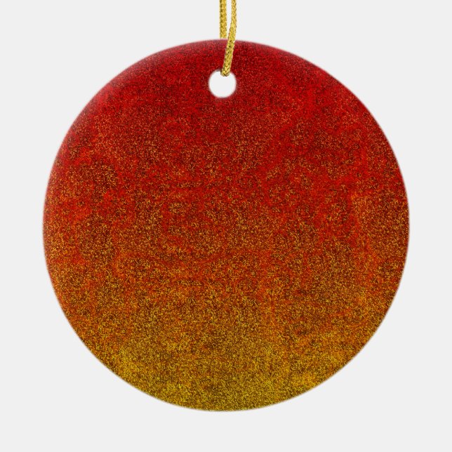 Fallflame-Glitzer-Gradient Keramikornament (Vorne)