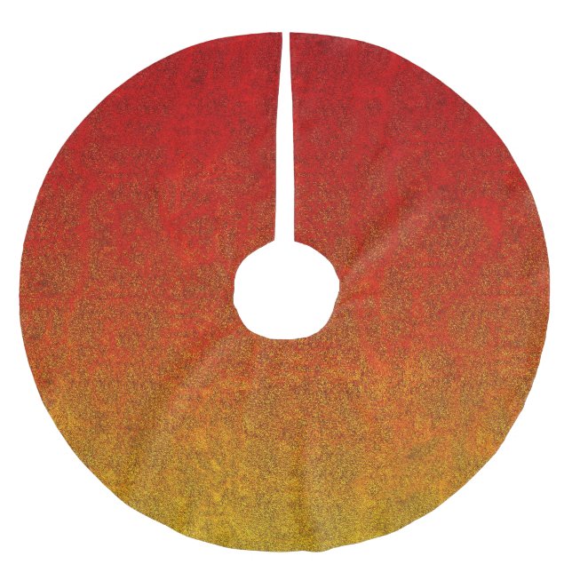 Fallflame-Glitzer-Gradient Polyester Weihnachtsbaumdecke (Vorderseite)
