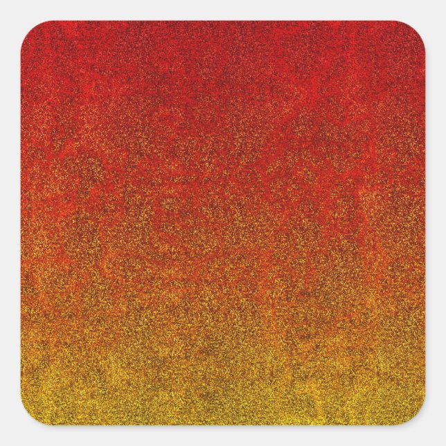 Fallflame-Glitzer-Gradient Quadratischer Aufkleber (Vorderseite)