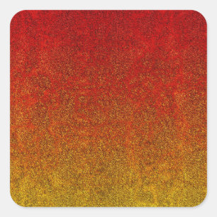 Fallflame-Glitzer-Gradient Quadratischer Aufkleber