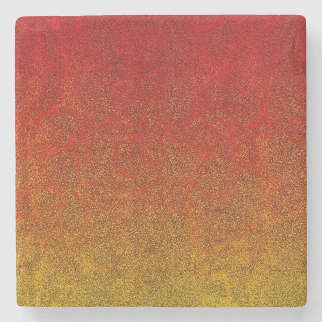 Fallflame-Glitzer-Gradient Steinuntersetzer (Vorderseite)