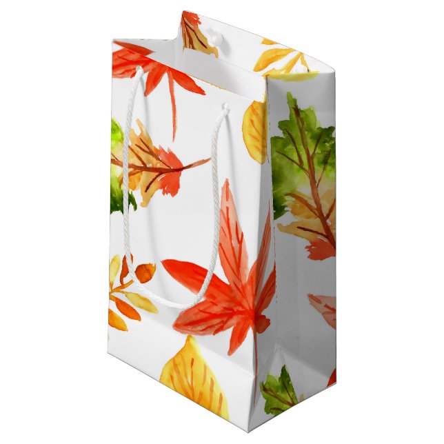 Fallherbst verlässt Partygeschenktasche Kleine Geschenktüte (Vorderseite Schrägansicht)