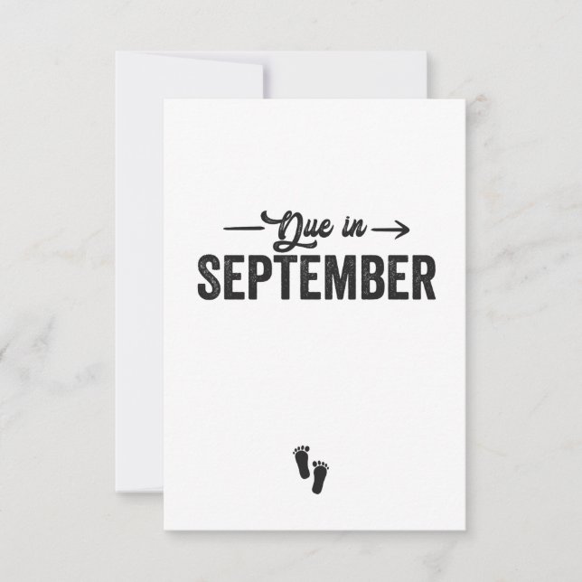 Fällige Ankündigung von September Schwangerschafts (Vorderseite)