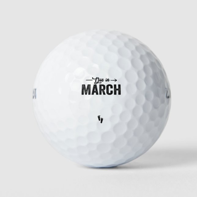 Fällige Kinderankündigung im März Schwangerschafts Golfball (Vorderseite)
