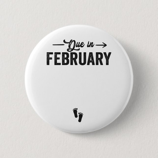 Fälliges Baby-Ankündigung Schwangerschaftsgeschenk Button (Vorderseite)
