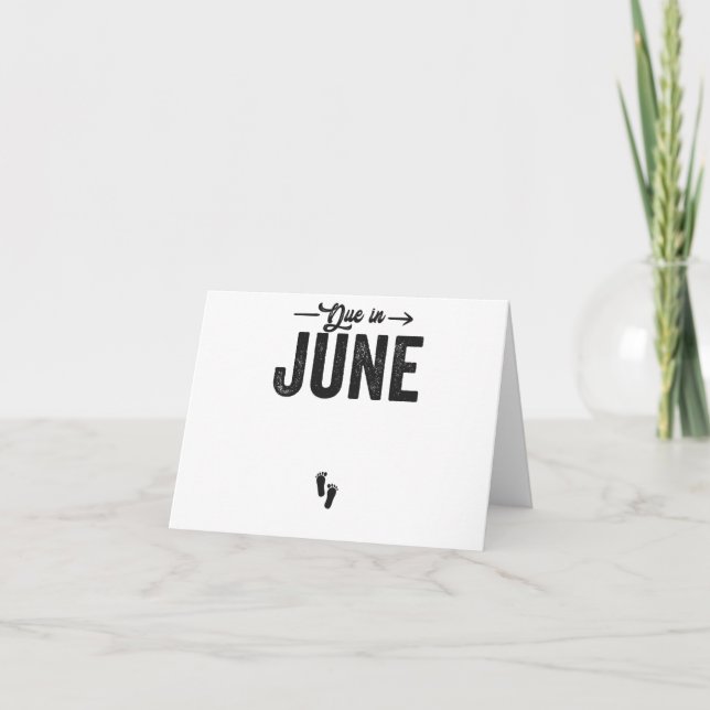 Fälliges Baby Announcement Pregnancy Gift im Juni Dankeskarte (Vorderseite)