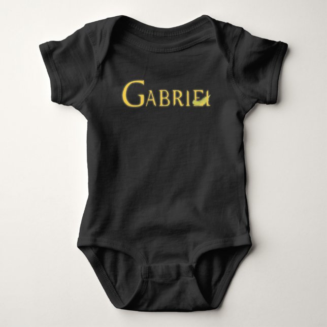Falling Archangel Gabriel Front und Back Baby Strampler (Vorderseite)