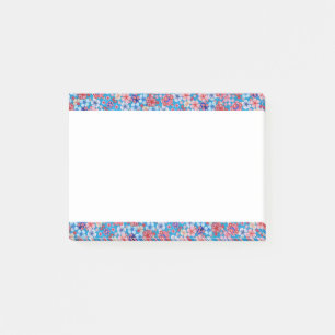 Falling Blue Cascading Floral Chirimen Post-it Klebezettel