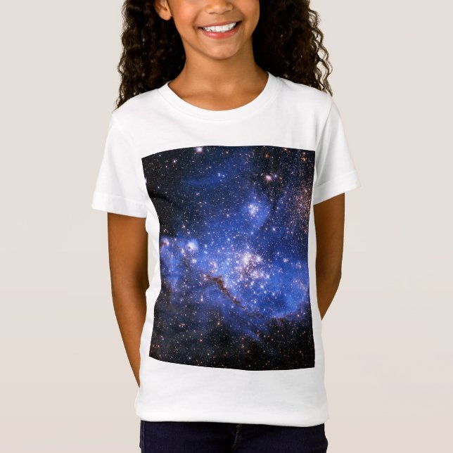 Falling Blue Embrionic Stars T-Shirt (Vorderseite)
