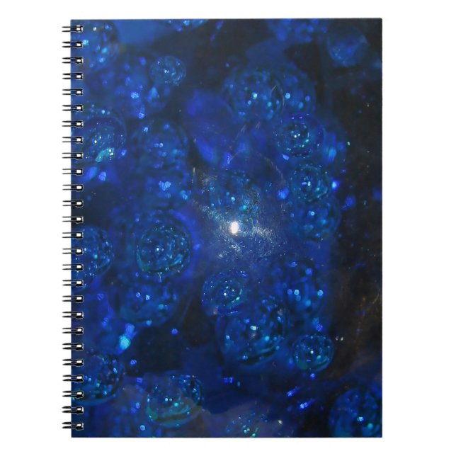 Falling Blue Glass Bubbles Notizblock (Vorderseite)