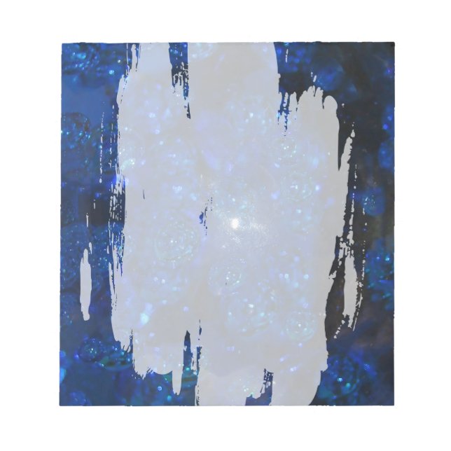 Falling Blue Glass Bubbles Notizblock (Vorderseite)