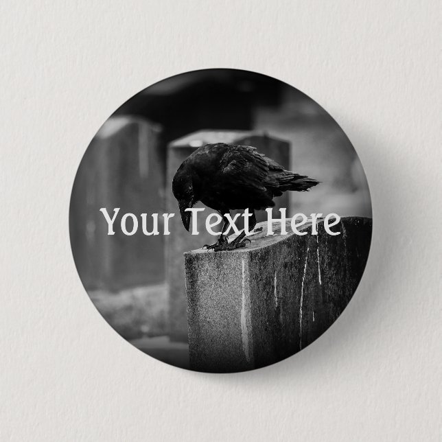 Falling Friedhof Crow Button (Vorderseite)