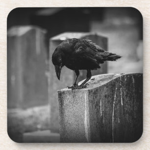 Falling Friedhof Crow Getränkeuntersetzer