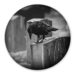 Falling Friedhof Crow Keramikknauf