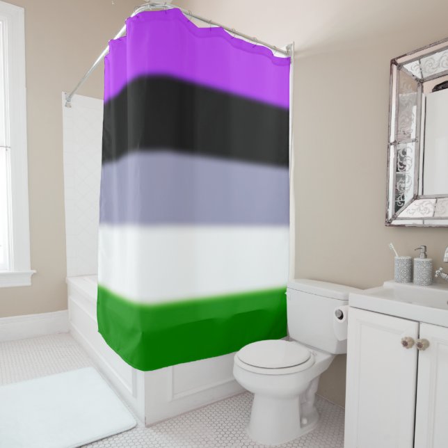 Falling Genderqueer Pride Flag Duschvorhang (Beispiel)