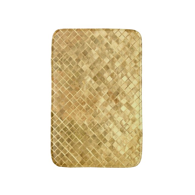 Falling Golden Checkerboard Badematte (Vorderseite Vertikal)