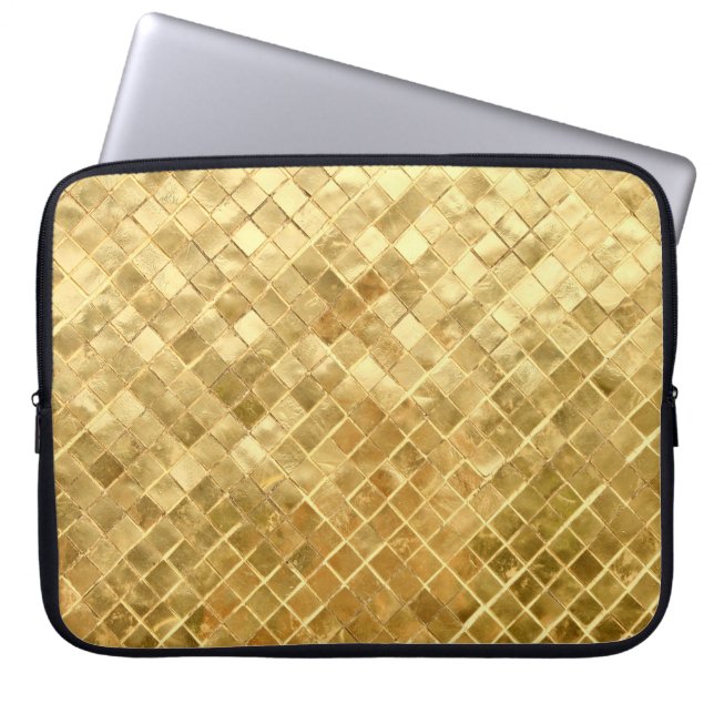 Falling Golden Checkerboard Laptopschutzhülle (Vorderseite)