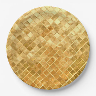 Falling Golden Checkerboard Pappteller