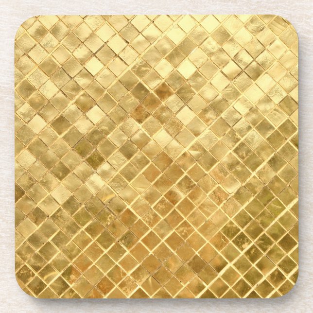 Falling Golden Checkerboard Untersetzer (Vorderseite)