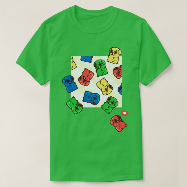 Falling Gummy Puglie T-Shirt (Design vorne)