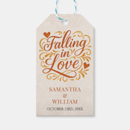 Falling in Love Modern Autumn Wedding  Geschenkanhänger