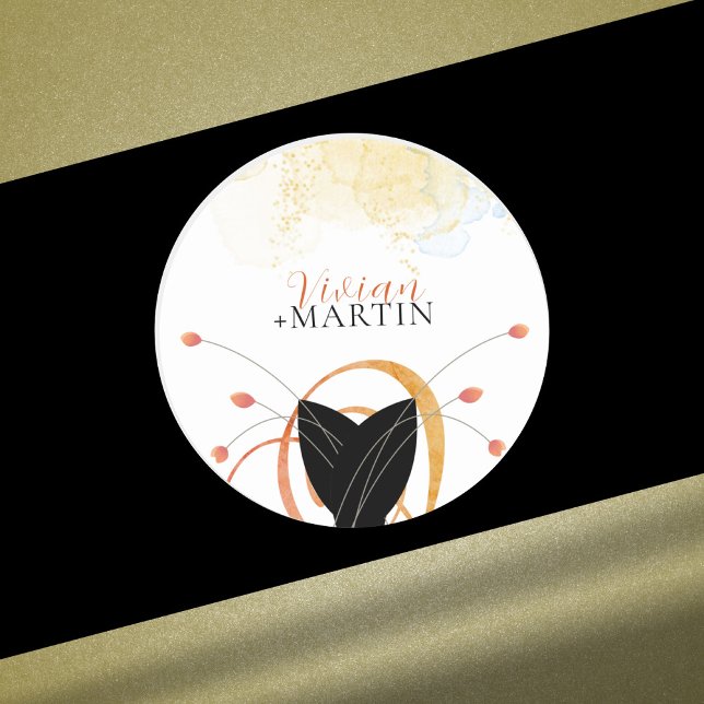 Falling Melody Poetic Watercolor Wedding Sticker (Von Creator hochgeladen)