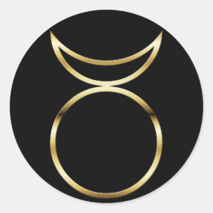 Falling Pagan Horned God Symbol Runder Aufkleber