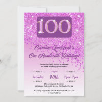 Falling Pink Glitzer 100. Geburtstagsparty