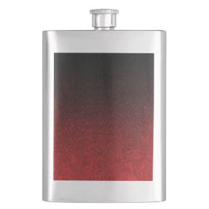 Falling Red & Black Glitzer Gradient Flachmann