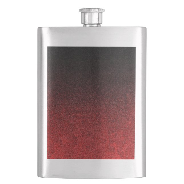 Falling Red & Black Glitzer Gradient Flachmann (Vorderseite)