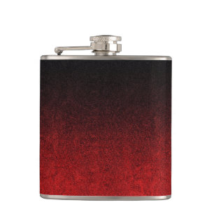Falling Red & Black Glitzer Gradient Flachmann