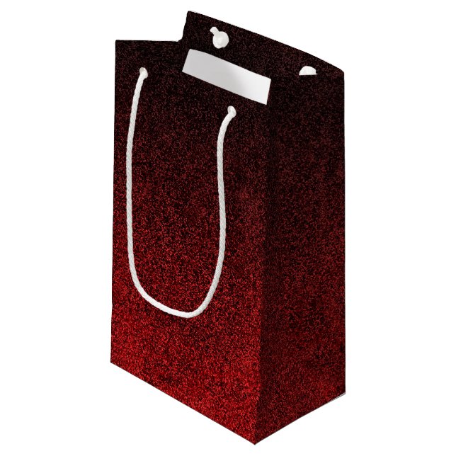 Falling Red & Black Glitzer Gradient Kleine Geschenktüte (Vorderseite Schrägansicht)