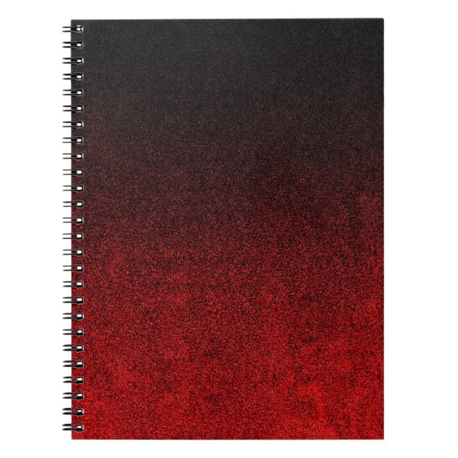 Falling Red & Black Glitzer Gradient Notizblock (Vorderseite)