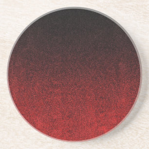 Falling Red & Black Glitzer Gradient Sandstein Untersetzer