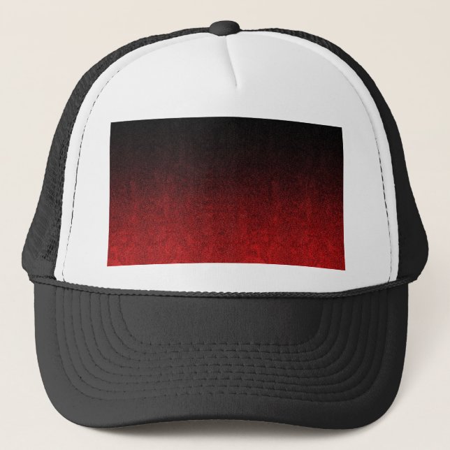 Falling Red & Black Glitzer Gradient Truckerkappe (Vorderseite)
