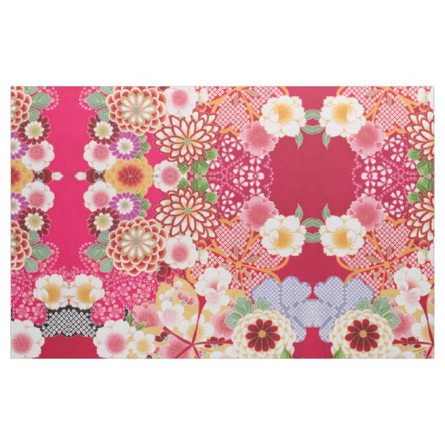 Falling Red Floral Burst Stoff (Fat Quarter (45,7 x 55,9 cm))