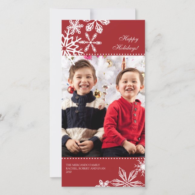 Falling Snowflakes Carte photo de vacances (Devant)