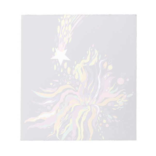 Falling star Fantasy garden Floral art. Notepad Notizblock (Vorderseite)