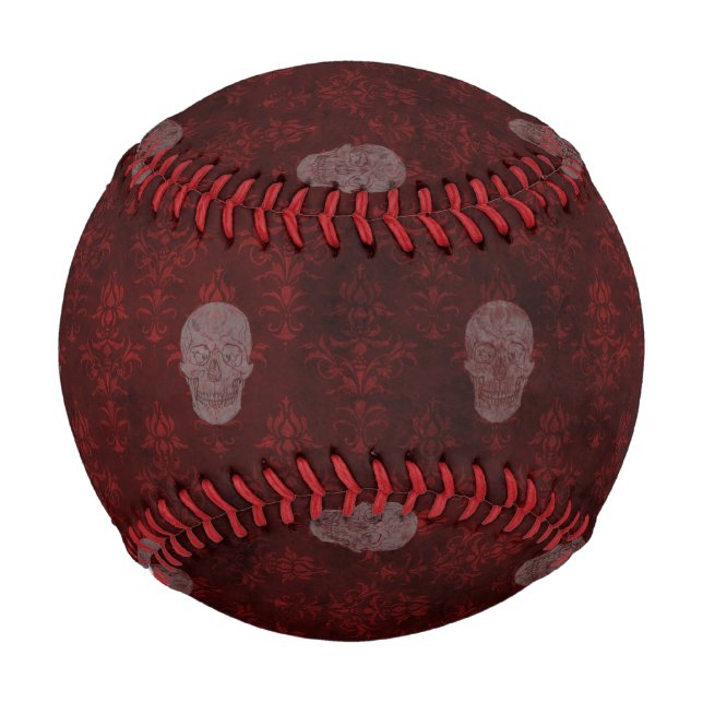 Falling Viktorianisch Skulls Red Baseball (Vorderseite)
