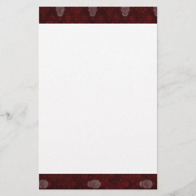 Falling Viktorianisch Skulls Red Briefpapier (Vorderseite)