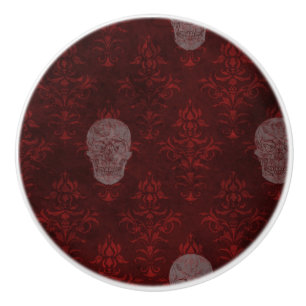 Falling Viktorianisch Skulls Red Keramikknauf