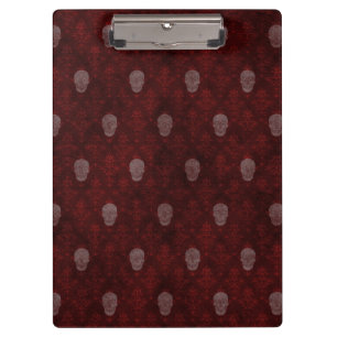 Falling Viktorianisch Skulls Red Klemmbrett