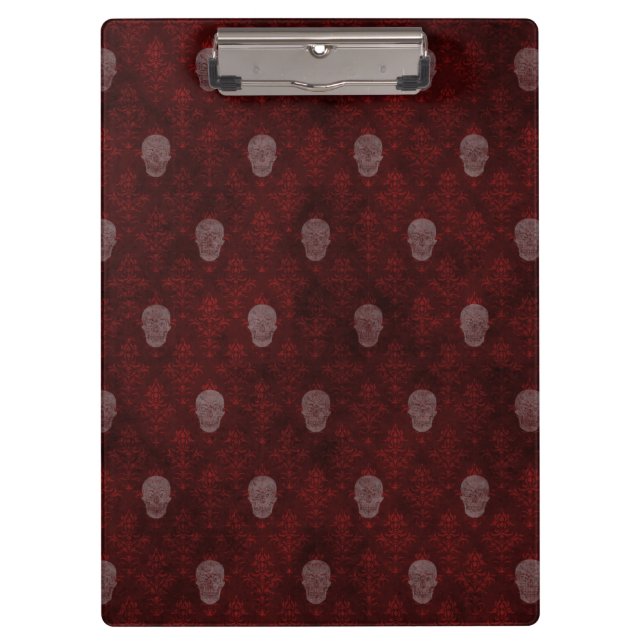 Falling Viktorianisch Skulls Red Klemmbrett (Vorderseite)